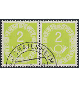 BRD Bund Nr. 123 waagerechts Paar mit Rundstempel