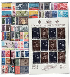 Liechtenstein - Altausgaben aus 1937 bis 1960 postfrisch **