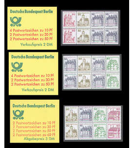 Berlin Markenheftchen postfr. Nr. 10 ba, 11 ca und 12 Burgen und Schlsser