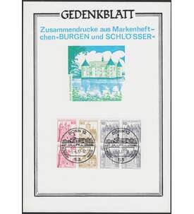 BRD Burgen und Schlsser Gedenkblatt mit H-Blatt 26
