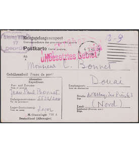 Kriegsgefangenenpost als Postkarte aus dem Stalag VIII A