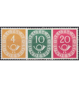 BRD Posthorn Nr. 124, 128 u. 130 postfrisch die Werte 4, 10 und 20 Pfennig