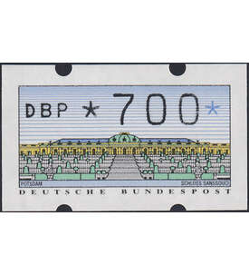 BRD-ATM Hochwert 700 Pfennig Nr. 2.1.1 Sanssouci postfr. ohne Zhlnummer