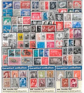 DDR - Kompletts�tze postfrisch aus den 50er-Jahren mit den Gem�ldes�tzen 504-509 usw.