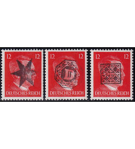 Deutsche Lokalausgabe Hitler 12 Pfg. - Ausgabe postfrisch 3 ver. Handstempel-Aufdrucken