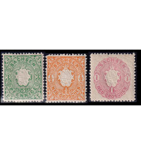 Sachsen - Postfrisch Nr. 14-16 im Pr�gedruck Staatswappen von 1863