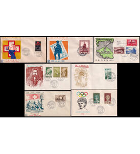 Saar - Ersttagsbriefe 7 verschiedene mit Gem�lde 1955 Nr. 365-367