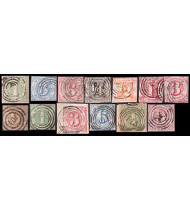 Thurn und Taxis - Lot II 11 ver. gestempelte Werte aus Nr. 20-52