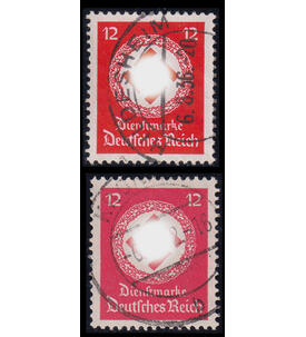 Deutsches Reich Farben Nr. D 138 a + b gestempelt schwarzrosa und lilarosa