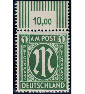AM Post - H�chstwert Nr. 35 postfrischer Oberrand 1 Mark deutscher Druck