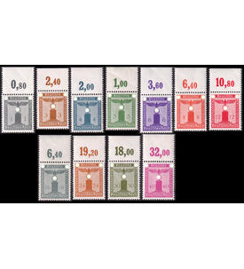Dt Reich Dienstmarken Oberrand Nr. D 155 - D 165 postfrisch 16 Pfennig-Wert ist Nr. D 151