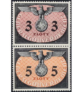 Deutsche Besetzung postfrisch mit Generalgouvernement Dienstmarken Nr. 14+15