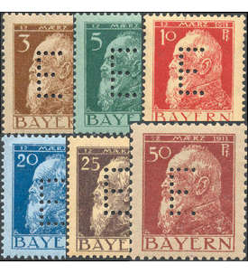 Bayern Dienst Nr. 6-11 postfrisch - Luitpold mit eingelochtem E