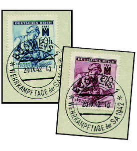 Böhmen und Mähren mit Nr. 111+112 auf Briefstück