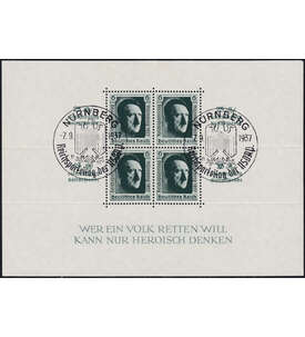 Deutsches Reich Block 11 mit SST N�rnberg-Reichsparteitag der NSDAP