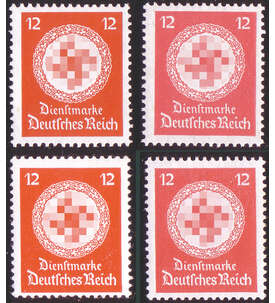 Deutsches Reich Dienstmarken Nr. 138a+b und Nr. 172a+b postfrisch **