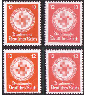 Deutsches Reich Dienstmarken Nr. 138a+b und Nr. 172a+b postfrisch **