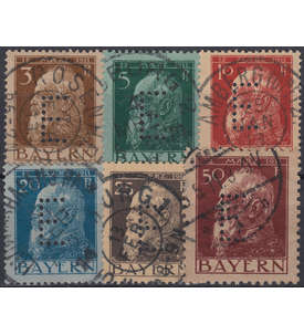 Bayern Dienstmarken Nr. 6-11 gestempelt mit eingelochtem E