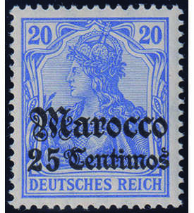 Auslandspost Marokko Nr. 37 a postfrisch 20 Pfennig-Aufdruck-Wert