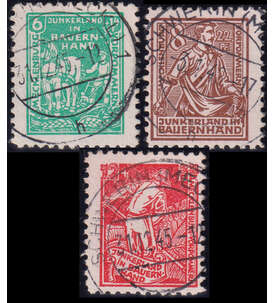 SBZ Nr. 23-25 a gestempelt und geprft Bodenreform 1946: Junkerland in Bauernhand