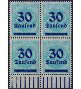 Dt. Reich - Besonderheiten Nr. 285 I postfrisch 4er-Block Rahmenlinie mittig eingedellt