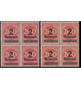 Dt. Reich - Besonderheiten Nr. 309 A W a +b postfrisch in Viererblcken