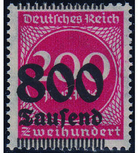 Deutsches Reich - Abart postf. Nr. 305 verschobener Aufdruck 800 Tausend auf 200 Mark