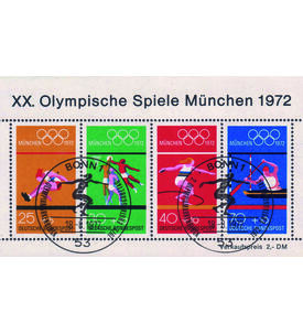 50 verschiedene BRD Ausgaben gestempelt + BRD Block 8 ESST Olympiade 1972 Mnchen