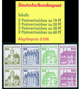 BRD Markenheft Nr. 23a,b,c,d,e Burgen und Schlsser