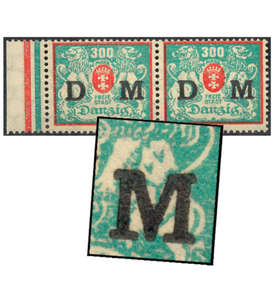 Danzig Dienstmarke Nr. 35Y II postfrisch Plattenfehler