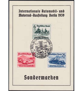 Deutsches Reich Nr. 686-688 auf IAA Sonderkarte 1939