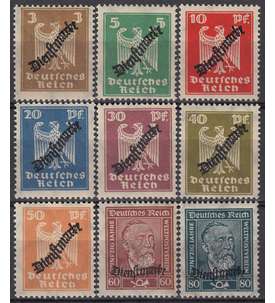Deutsches Reich Dienst Nr. 105-113 Reichsadler