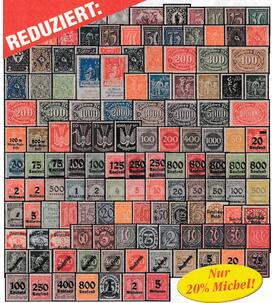Dt. Reich Infla 130 ver. Werte postfrisch mit Dienstmarken Nr. 89-98