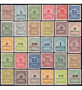 Dt. Reich Rosetten-Muster Nr. 313-330 A postfrisch Platten- u. Walzendruck