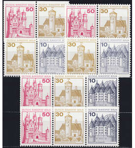 Berlin-Zusammendrucke W61-W66 Burgen und Schlsser 1977 postfrisch **