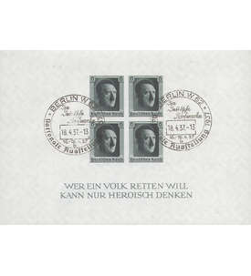 Deutsches Reich Block 8 mit Sonderstempel 1. Nationale Briefmarken-Ausstellung 1937