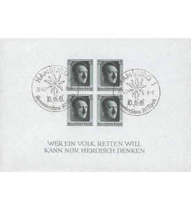 Deutsches Reich Block 8 mit Sonder- stempel Hamburg-Sammlerschau 20.4.1937
