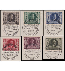 Deutsches Reich Hitler Nr. 844-849 auf Briefst�cken mit Sonderstempel