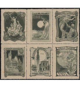   Sondervignette gr�n Weltausstellung Paris 1900