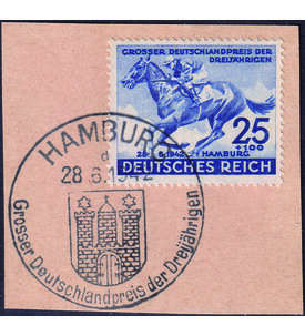 Deutsches Reich Blaues Band Nr. 814 auf Stempelvorlage mit passendem Sonderstempel