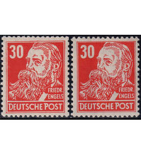 SBZ Nr. 222 b + c postfrisch Friedrich Engels in leuchtendrot und dunkelrot