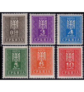 Serbien-Portomarken Nr. 16-21 postfrisch serbischer Doppeladler