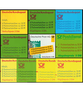 BRD - Markenhefte postfrisch mit Zhlbalken Zusammenstellung von 10 ver.
