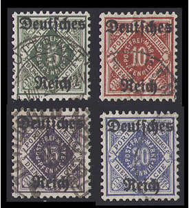 Deutsches Reich Dienstmarke Nr.52-56 gestempelt in Bedarfserhaltung