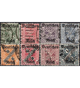 Deutsches Reich Dienstmarke Nr.57-64 gestempelt in Bedarfserhaltung