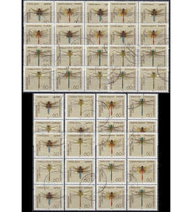 BRD Bund Zusammendrucke             WZd15-22+SZd1-8 gestempelt     Libellen