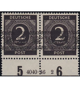 Alliierte Besetzung Nr. 52 I Bandaufdruck - Paar mit Hausauftragsnummer postfrisch