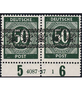 Alliierte Besetzung Nr. 66 I Bandaufdruck - Paar mit Hausauftragsnummer postfrisch