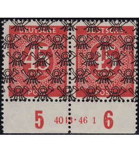 Alliierte Besetzung Nr. 65 II Netzaufdruck - Paar mit Hausauftragsnummer postfrisch