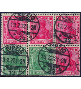 Deutsches Reich Germania Heftchenblatt 27 gestempelt von 1919